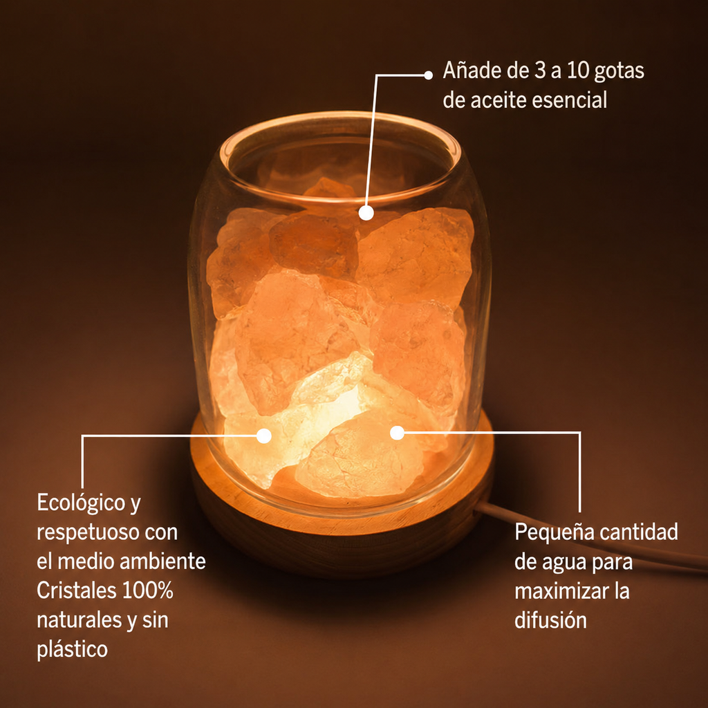 Aurora | Lámpara de Cuarzo Rosa