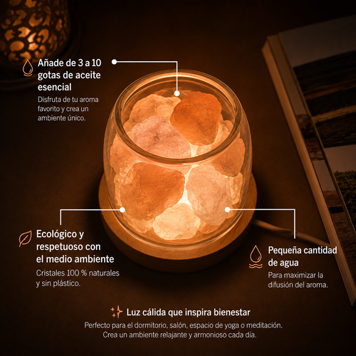 Aurora | Lámpara de Cuarzo Rosa